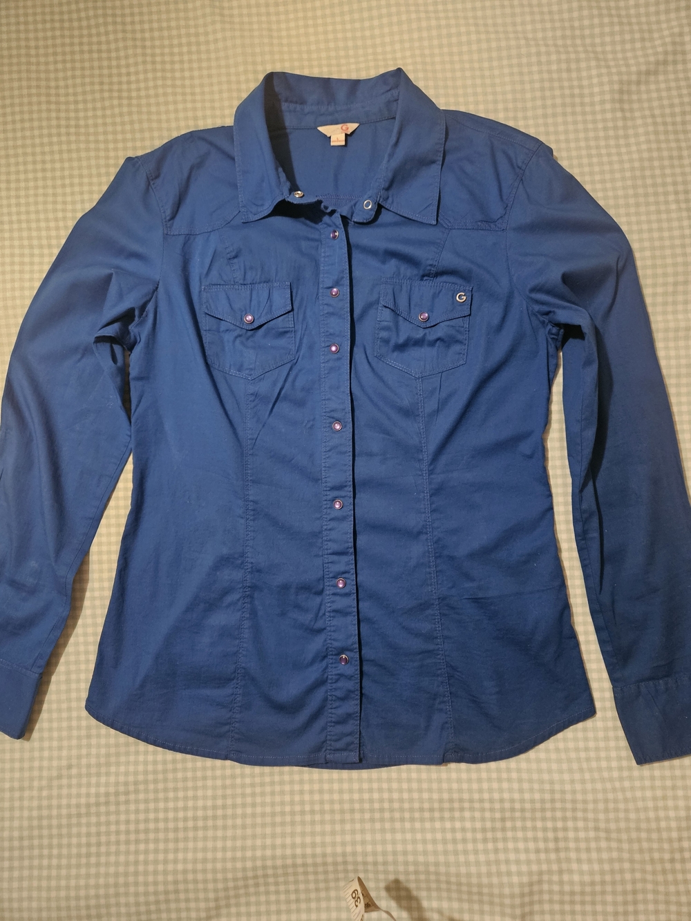 Guess Royal Blue Long-Sleeve Button Down Shirt